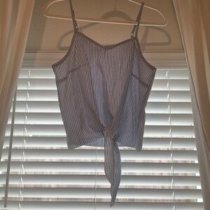 Blue & white striped, spaghetti strap, summer top.